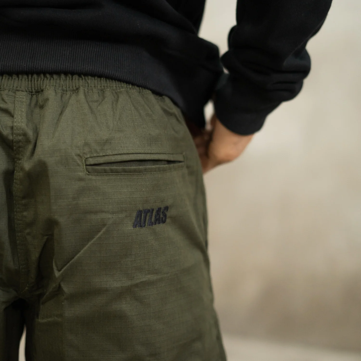 The Atlas Brand - 'Street' Ripstop Shorts - Mil. Green - Image 3