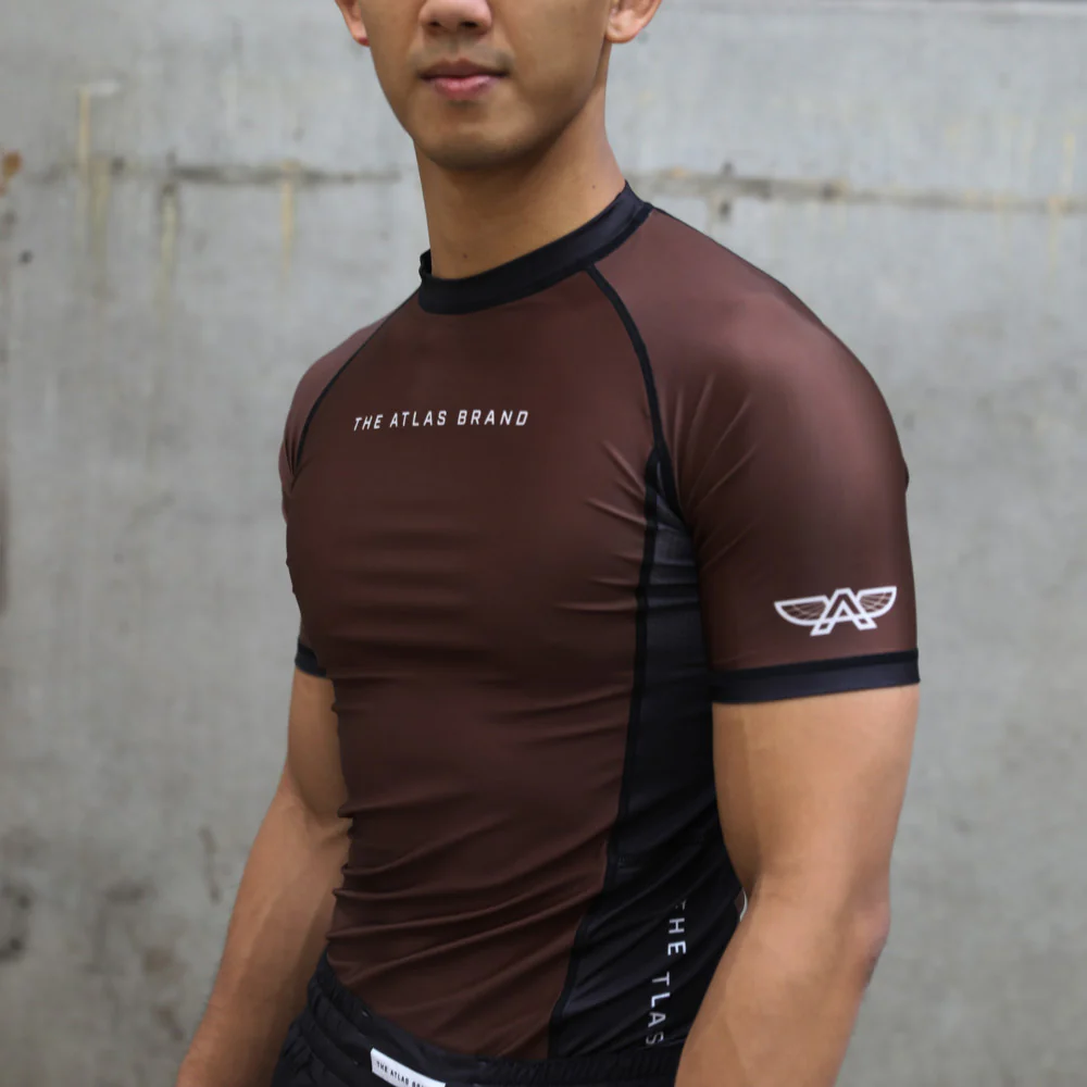 The Atlas Brand - Ranked BJJ Rash Guard - Brown - Image 7